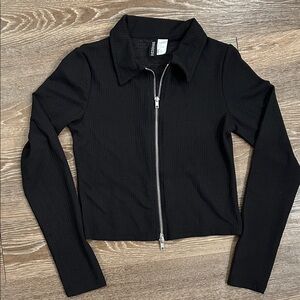 black zip up top